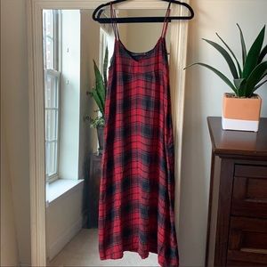 Zara Anthropologie Plaid Flannel Slip Dress - Size S